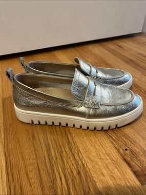 Vionic Metallic Silver Slip-On Loafers